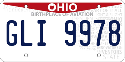 OH license plate GLI9978