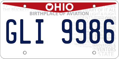 OH license plate GLI9986