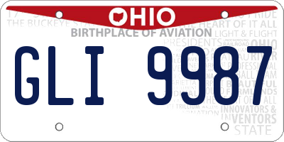 OH license plate GLI9987
