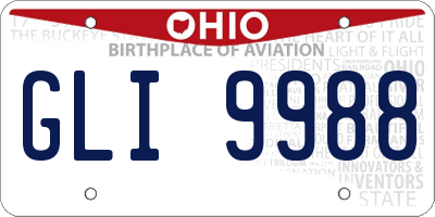 OH license plate GLI9988