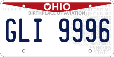 OH license plate GLI9996