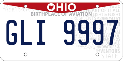 OH license plate GLI9997