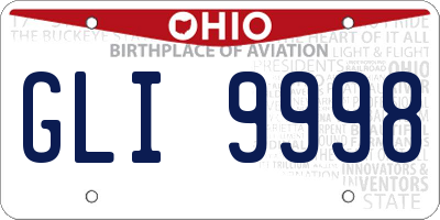 OH license plate GLI9998