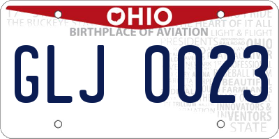 OH license plate GLJ0023
