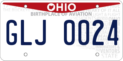 OH license plate GLJ0024