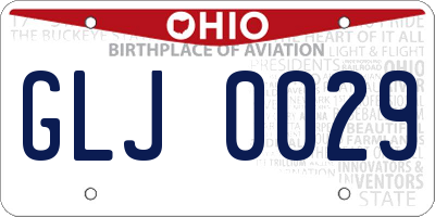 OH license plate GLJ0029
