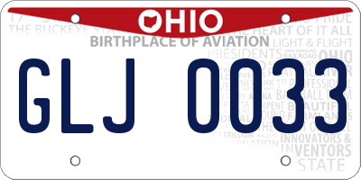 OH license plate GLJ0033