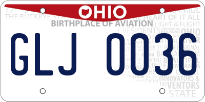 OH license plate GLJ0036
