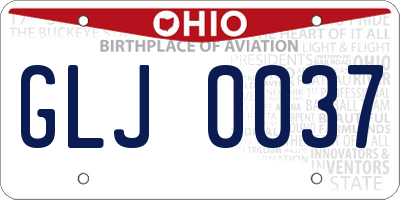 OH license plate GLJ0037