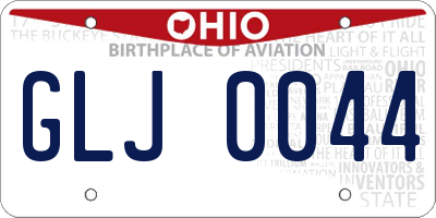 OH license plate GLJ0044
