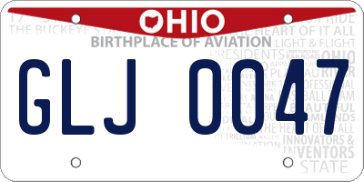OH license plate GLJ0047