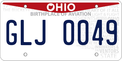 OH license plate GLJ0049