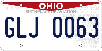 OH license plate GLJ0063