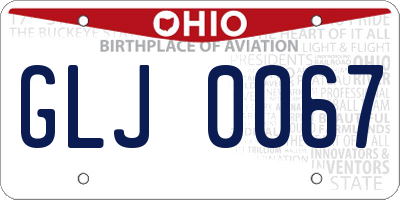 OH license plate GLJ0067