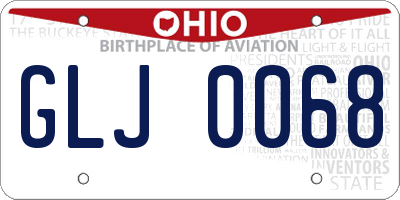 OH license plate GLJ0068