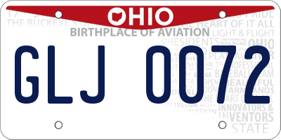 OH license plate GLJ0072
