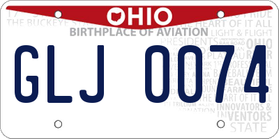 OH license plate GLJ0074