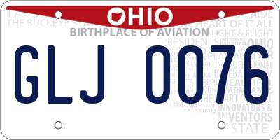OH license plate GLJ0076