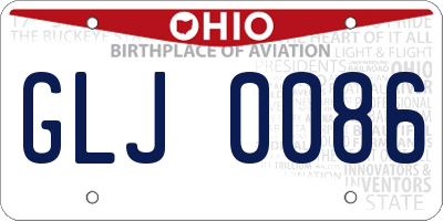OH license plate GLJ0086