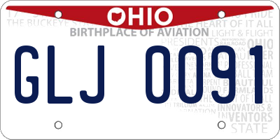 OH license plate GLJ0091