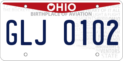 OH license plate GLJ0102