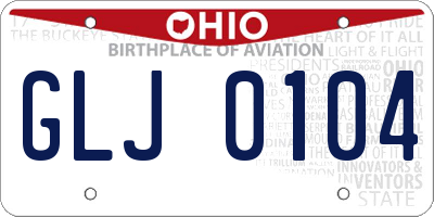 OH license plate GLJ0104