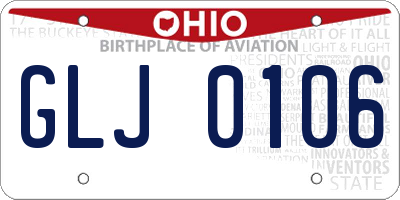 OH license plate GLJ0106