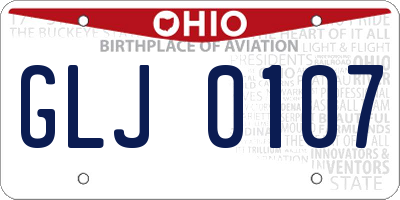 OH license plate GLJ0107