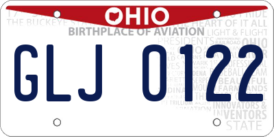 OH license plate GLJ0122