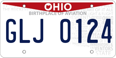 OH license plate GLJ0124