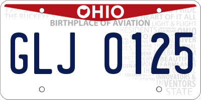 OH license plate GLJ0125