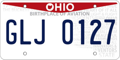 OH license plate GLJ0127