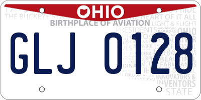 OH license plate GLJ0128