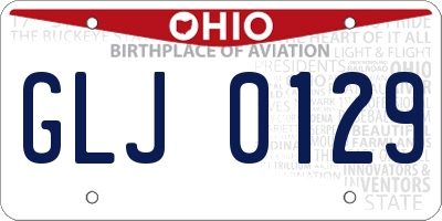 OH license plate GLJ0129