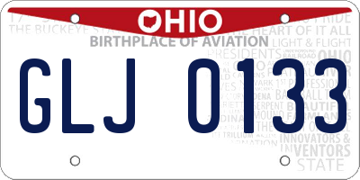 OH license plate GLJ0133