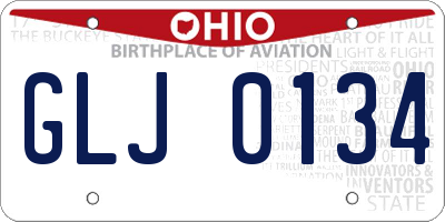 OH license plate GLJ0134