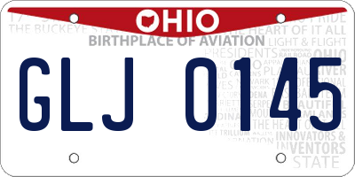 OH license plate GLJ0145