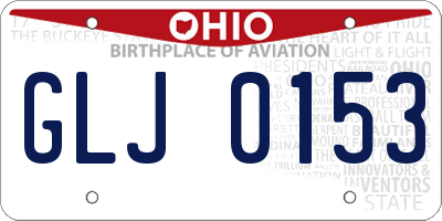 OH license plate GLJ0153