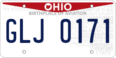 OH license plate GLJ0171