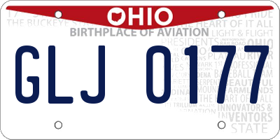 OH license plate GLJ0177