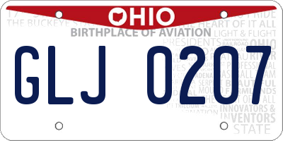 OH license plate GLJ0207