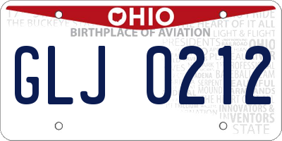 OH license plate GLJ0212