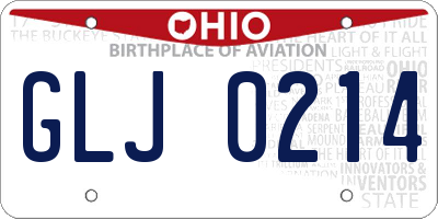 OH license plate GLJ0214