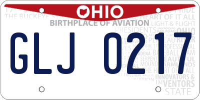 OH license plate GLJ0217
