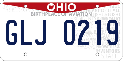 OH license plate GLJ0219