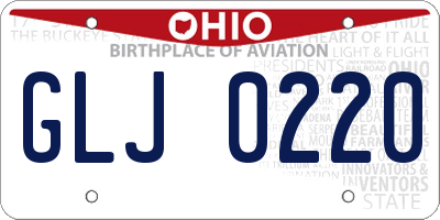 OH license plate GLJ0220