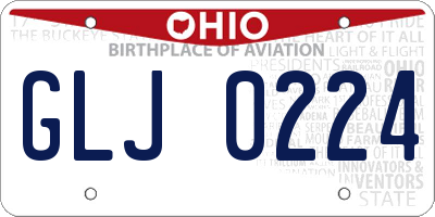OH license plate GLJ0224