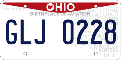 OH license plate GLJ0228
