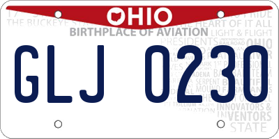 OH license plate GLJ0230