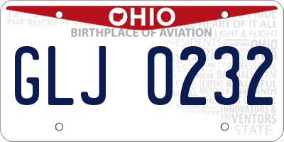 OH license plate GLJ0232